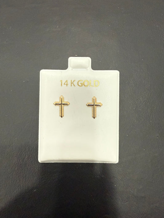 EARRINGS IN CROSS 14K GOLD