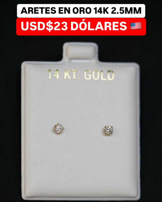 EARRINGS IN 14K GOLD 2.5MM