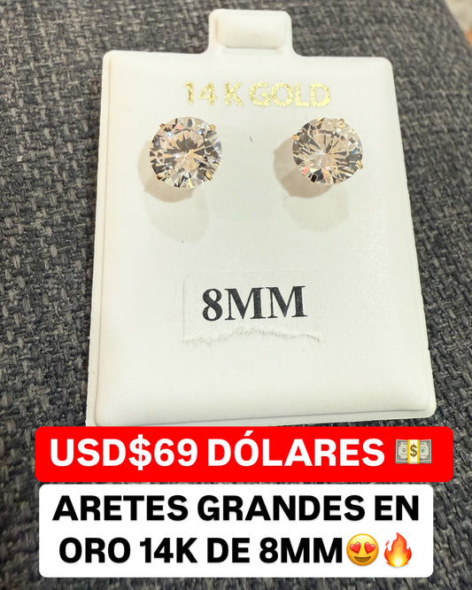 EARRINGS IN 14K GOLD 8MM