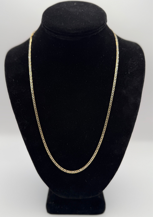 CUBAN CHAIN TWO TONE GOLD IN 14K
