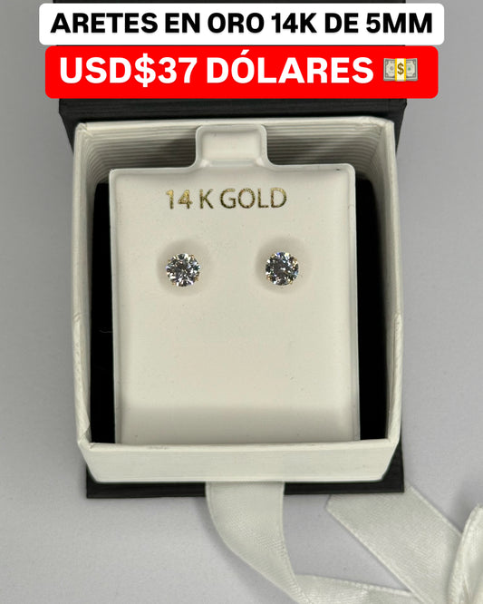 EARRINGS IN 14K GOLD 5MM