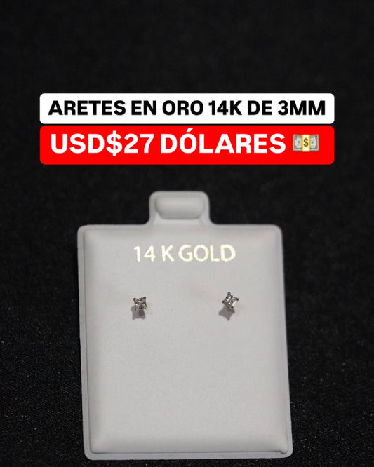 EARRINGS IN 14K GOLD 3MM