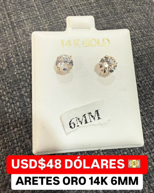 EARRINGS IN 14K GOLD 6MM