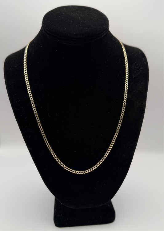 CUBAN CHAIN TWO TONE GOLD IN 14K