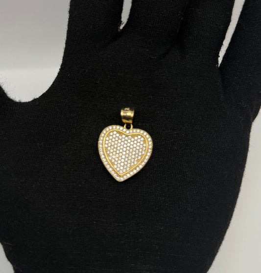 ICED HEART IN 14K GOLD