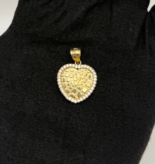 HEART STONES MEDAL IN GOLD 14K