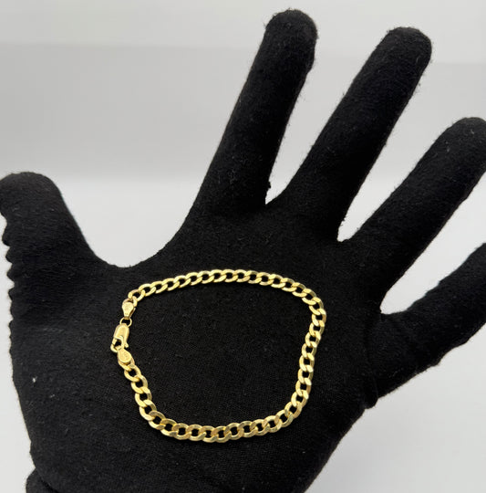 BRACELET CUBAN HOLLOW IN GOLD 14K