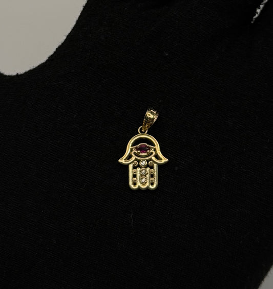 HAMSA HAND MEDAL IN GOLD 14K