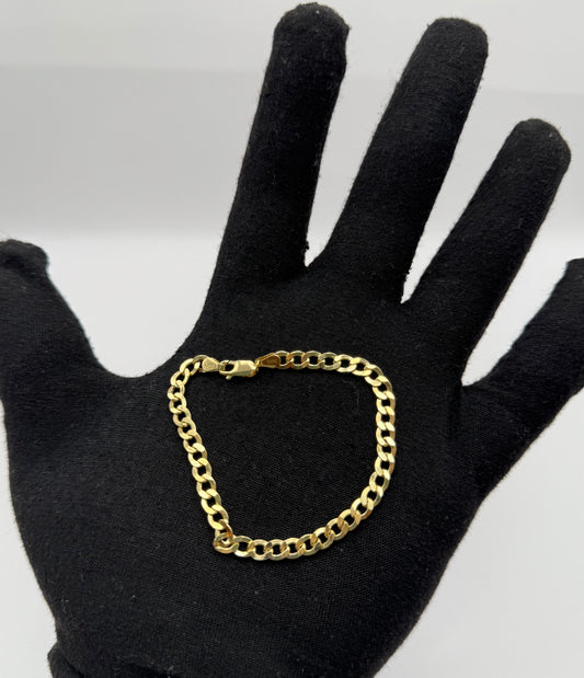 BRACELET CUBAN HOLLOW IN GOLD 14K