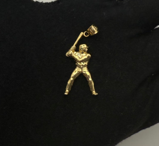 BASEBALL HITTER MEDAL IN GOLD 14K