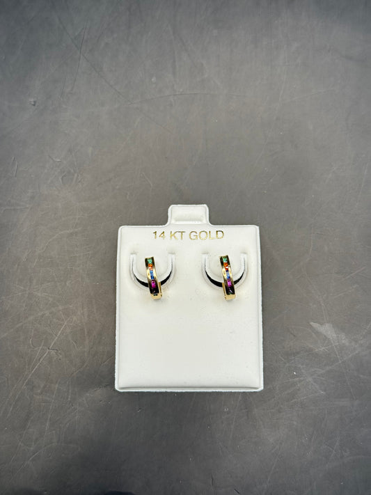 EARRINGS MULTICOLOR IN GOLD 14K