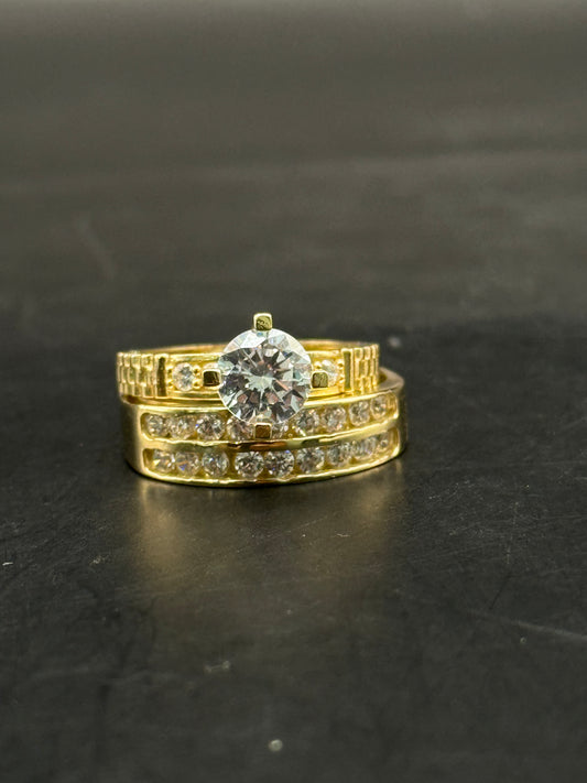 DUO OF WEDDING RINGS IN 14K GOLD