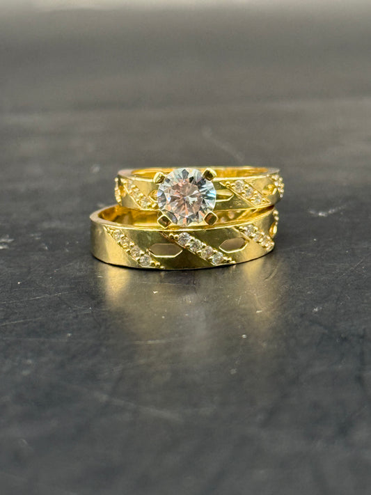 DUO OF WEDDING RINGS IN 14K GOLD
