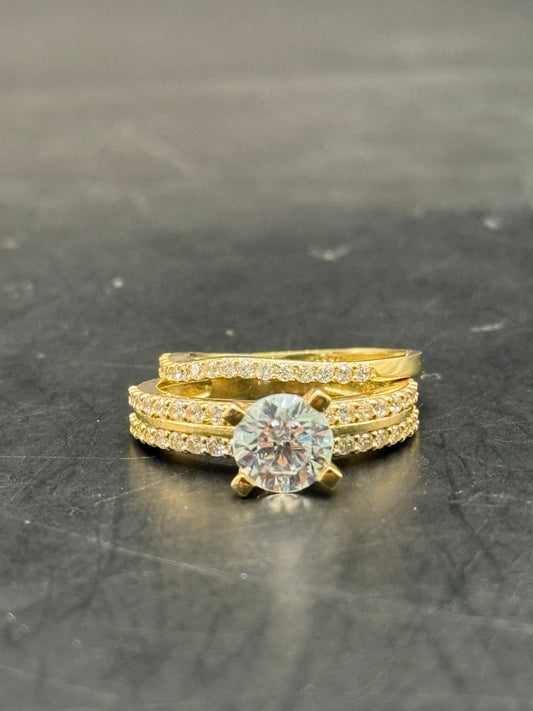 DUO OF WEDDING RINGS IN 14K GOLD