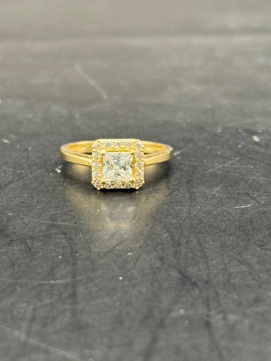 RING BRILLIANT SQUARED IN 14K GOLD