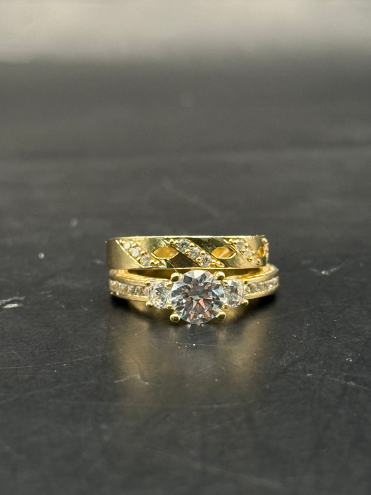 DUO OF WEDDING RINGS IN 14K GOLD