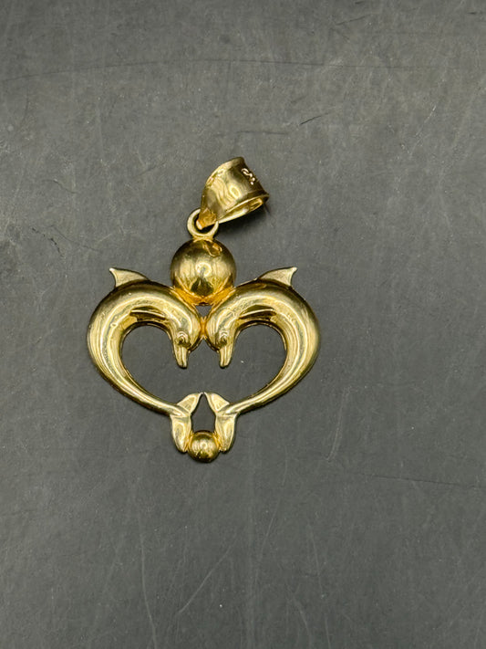 MEDAL LOVE DOLPHIN IN 14K GOLD