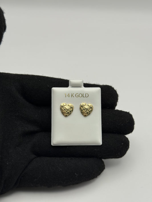 EARINNGS HEART IN GOLD 14K