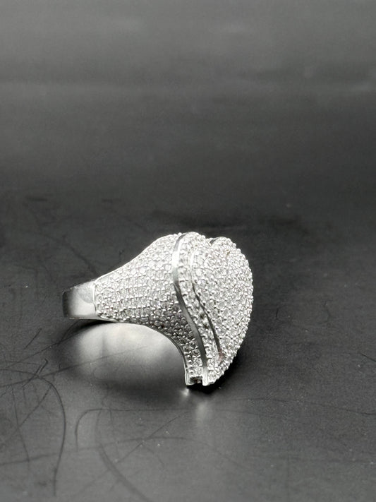 RING HEART IN 14K WHITE GOLD