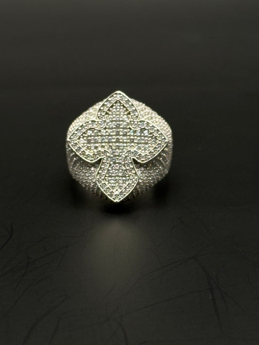 RING CROSS IN 14K WHITE GOLD