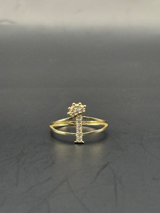 RING LETTER I IN 14K GOLD
