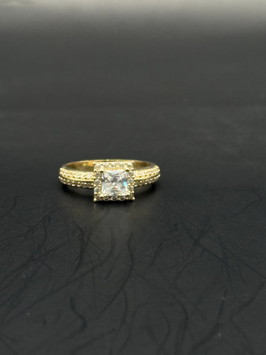 RING BRILLIANT SQUARED IN 14K GOLD