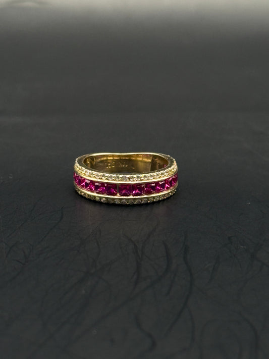 RING ELEGANT RED IN 14K GOLD
