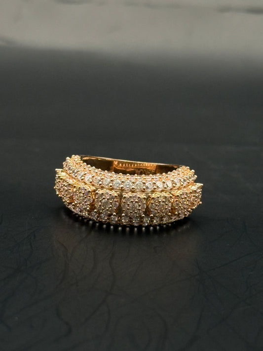 RING ICED IN 14K ROSE GOLD