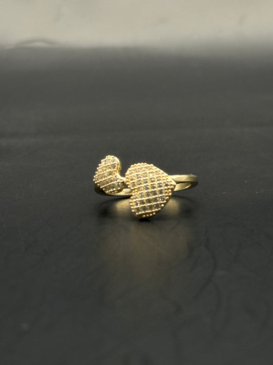 RING DOUBLE HEART IN 14K GOLD