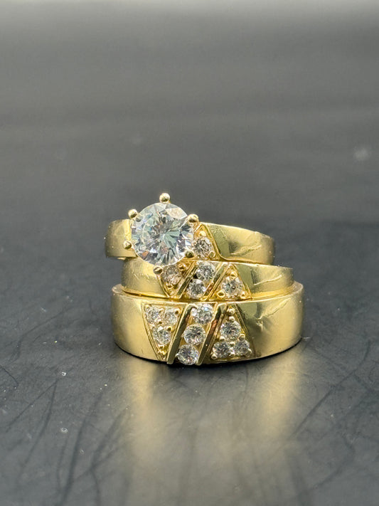 TRIO OF WEDDING RINGS IN 14K GOLD