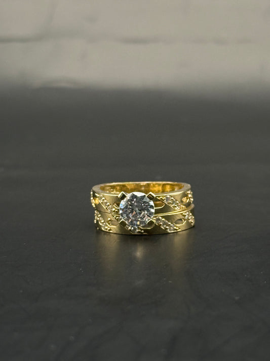 DUO OF WEDDING RINGS IN 14K GOLD