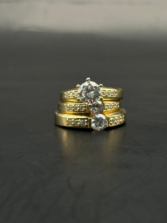 TRIO OF WEDDING RINGS IN 14K GOLD