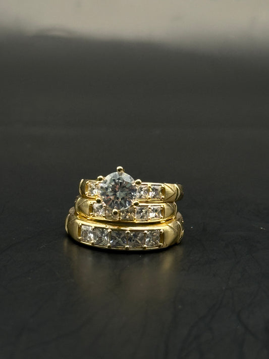 TRIO OF WEDDING RINGS IN 14K GOLD