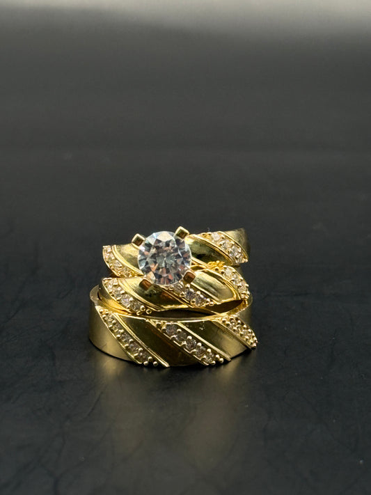 TRIO OF WEDDING RINGS IN 14K GOLD