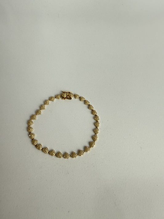 PULSERA DE CORAZONES EN ORO 14K