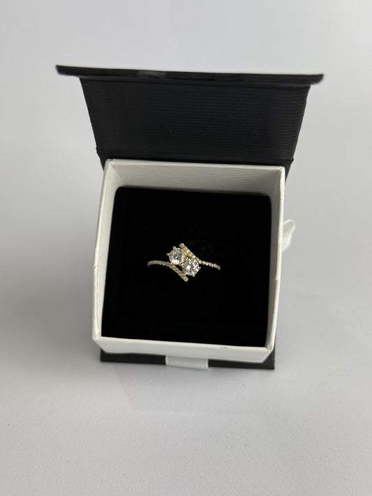 RING WITH 2 STONE IN 14K GOLD
