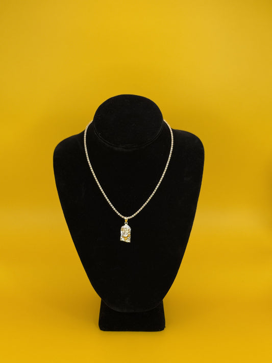 ICE CHAIN WITH FACE OF CHRIST MEDAL IN 14K GOLD 18 INCHES