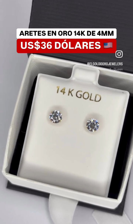 EARRINGS IN 14K GOLD 4MM