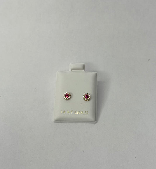 RED EARRINGS IN 14K GOLD