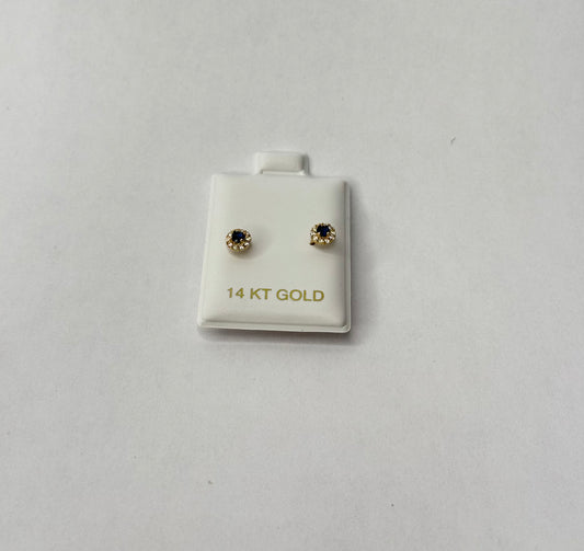 BLUE EARRINGS IN 14K GOLD