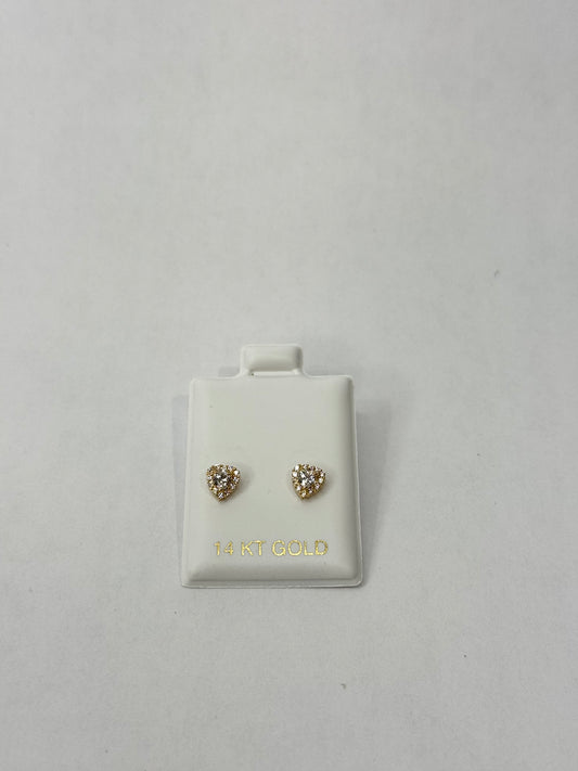 WHITE HEART EARRINGS IN 14K GOLD