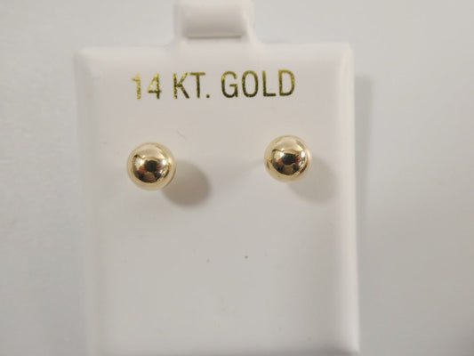 SLEEPERS ROUND EARRINGS IN 14K GOLD 5MM