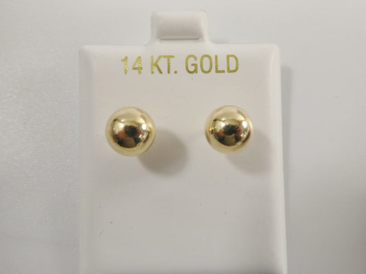 SLEEPERS ROUND EARRINGS IN 14K GOLD 8MM