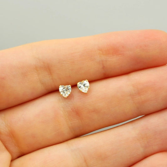 HEART EARRINGS IN 14K GOLD 3MM