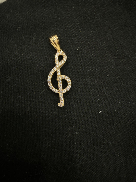 MUSIC NOTE MEDAL IN 14K GOLD