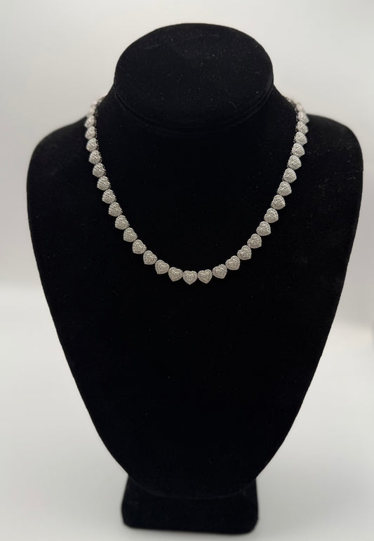 CHOKER OF HEART WHITE GOLD IN 14K