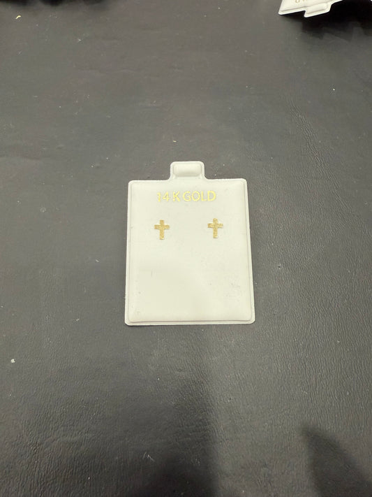 EARRINGS IN CROSS 14K GOLD