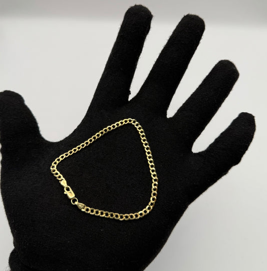 BRACELET CUBAN HOLLOW IN GOLD 14K