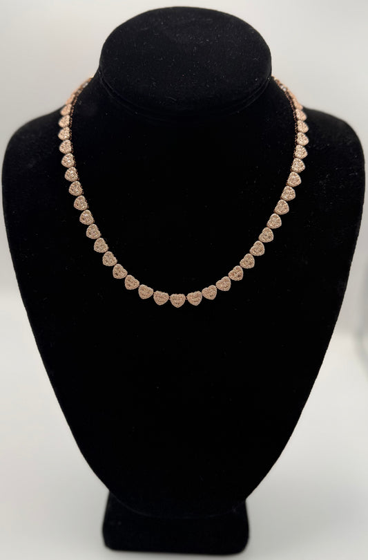 CHOKER OF HEART ROSE GOLD IN 14K