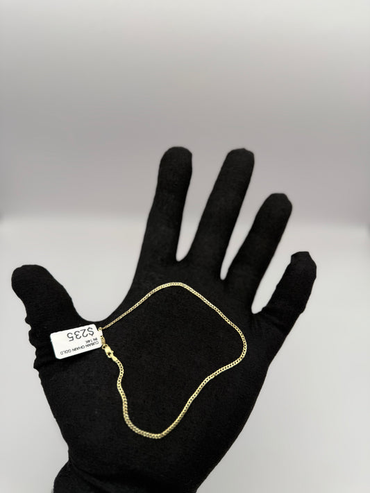ANKLE CUBAN BRACELET GOLD IN 14K